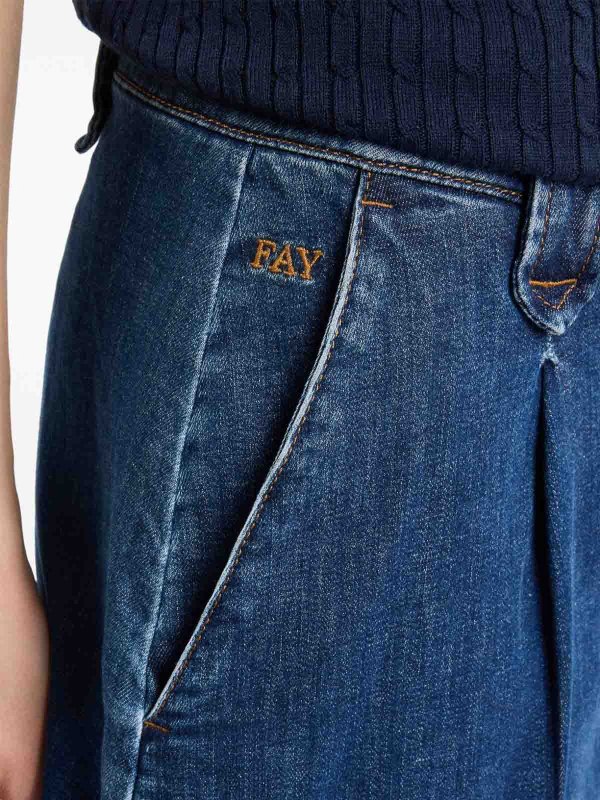 FAY: pantaloni shorts online - Shorts denim