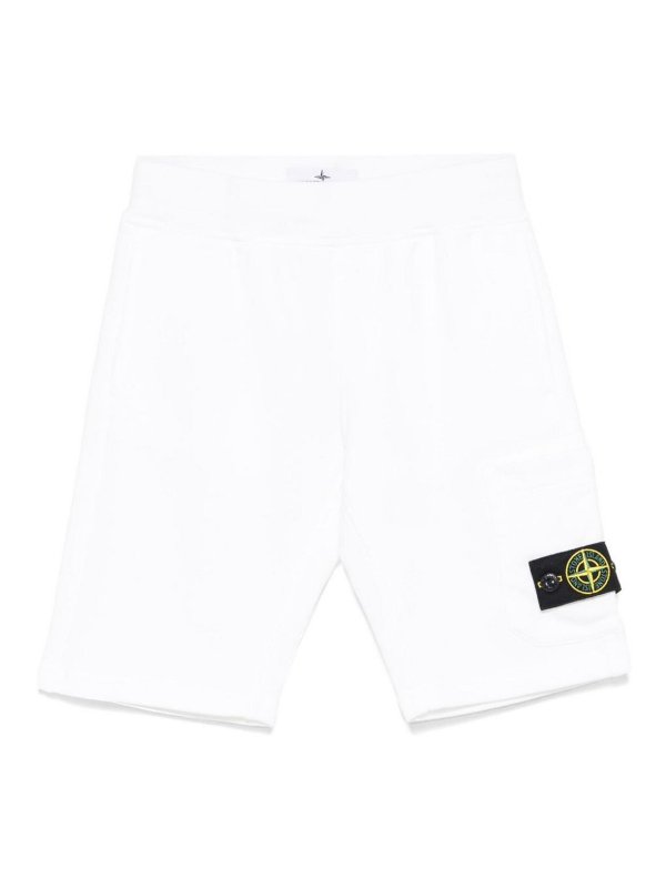 STONE ISLAND: pantaloni shorts - Shorts Con Applicazione Compass