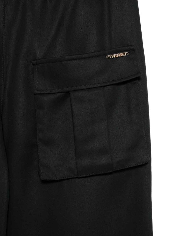 TWINSET: casual trousers online - Trousers with logo