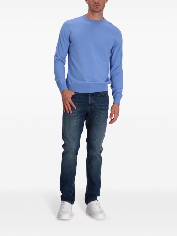 クルーネック - ブルー shop online: Hugo Boss