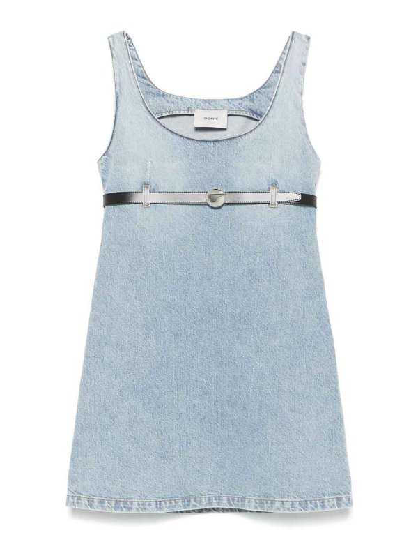 COPERNI: short dresses - Short denim dress with belt