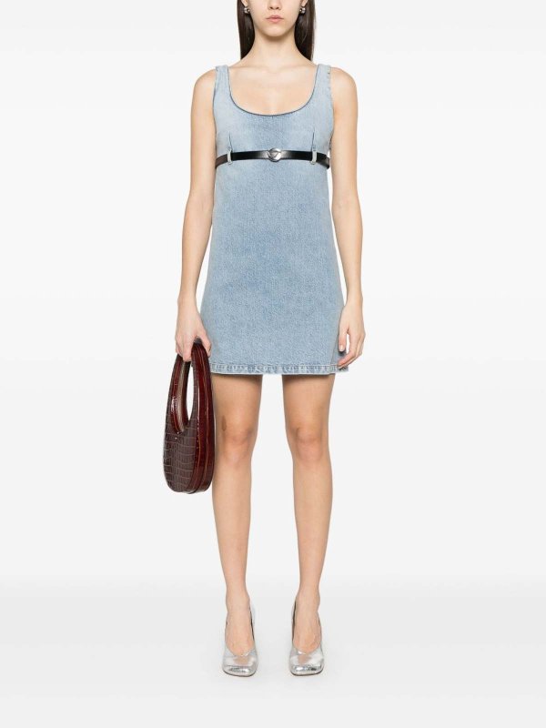 COPERNI: short dresses online - Short denim dress with belt