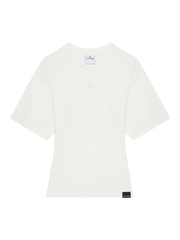 Courreges: t-shirts - T-shirt with application