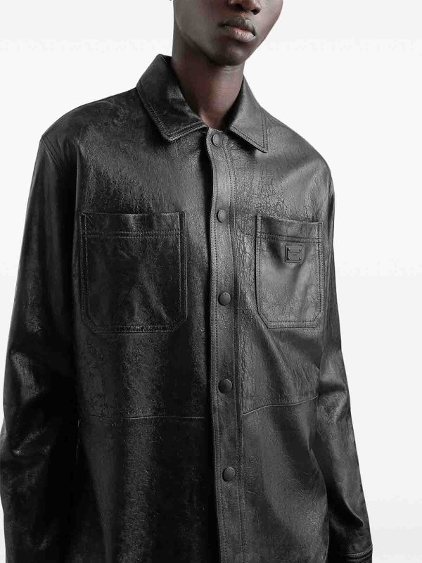 DOLCE & GABBANA: shirts online - Leather shirt