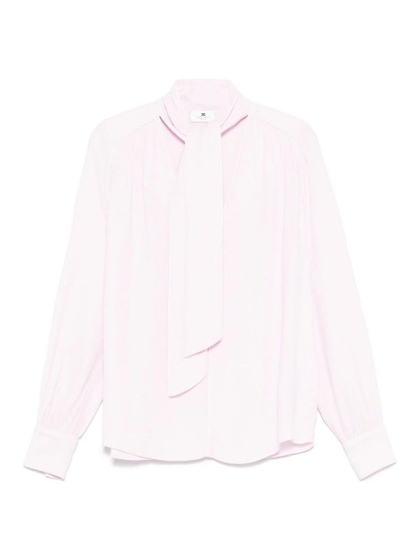 ELISABETTA FRANCHI: casual jackets - Blouse with knotted neck and border