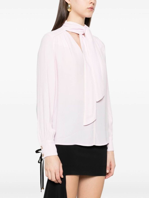 ELISABETTA FRANCHI: casual jackets online - Blouse with knotted neck and border
