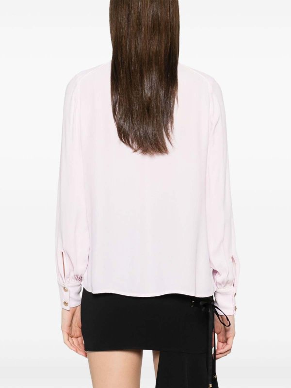 Blouse with knotted neck and border shop online: ELISABETTA FRANCHI