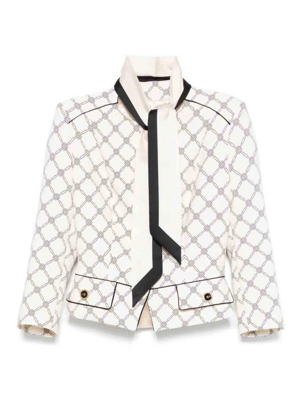 ELISABETTA FRANCHI: Vestes de costume - Blazer - Blanc