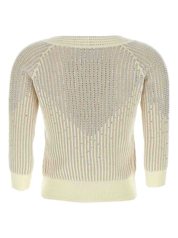 ERMANNO SCERVINO: Strickpullover mit Rundhalsausschnitt online - Rundhalspullover - Beige