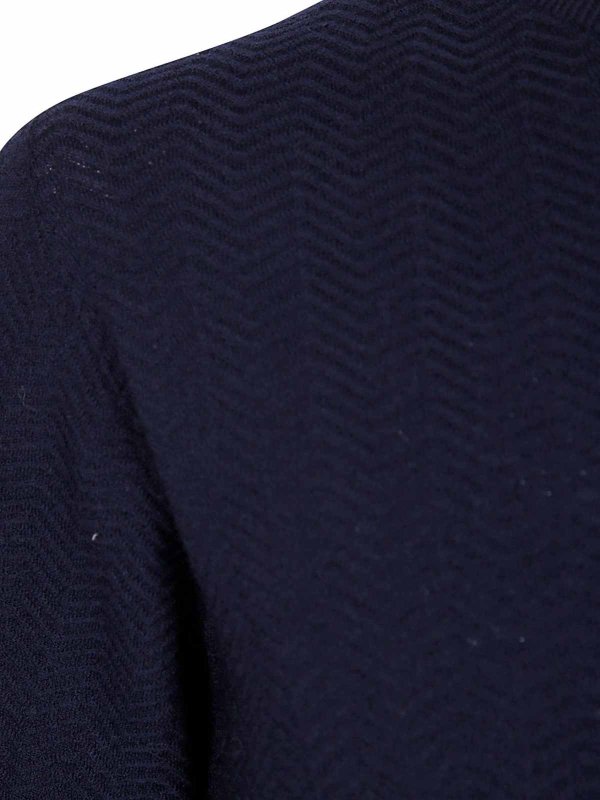 GIORGIO ARMANI: Strickpullover mit Rundhalsausschnitt online - Rundhalspullover - Blau