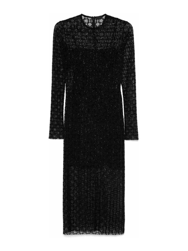 GIVENCHY: knee length dresses - Semi transparent midi dress