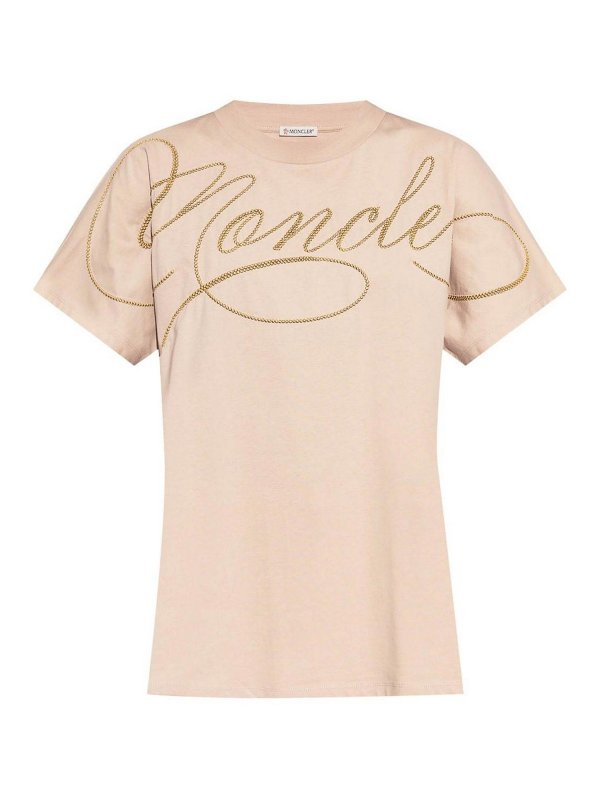 MONCLER: T-shirts - T-Shirt - Beige