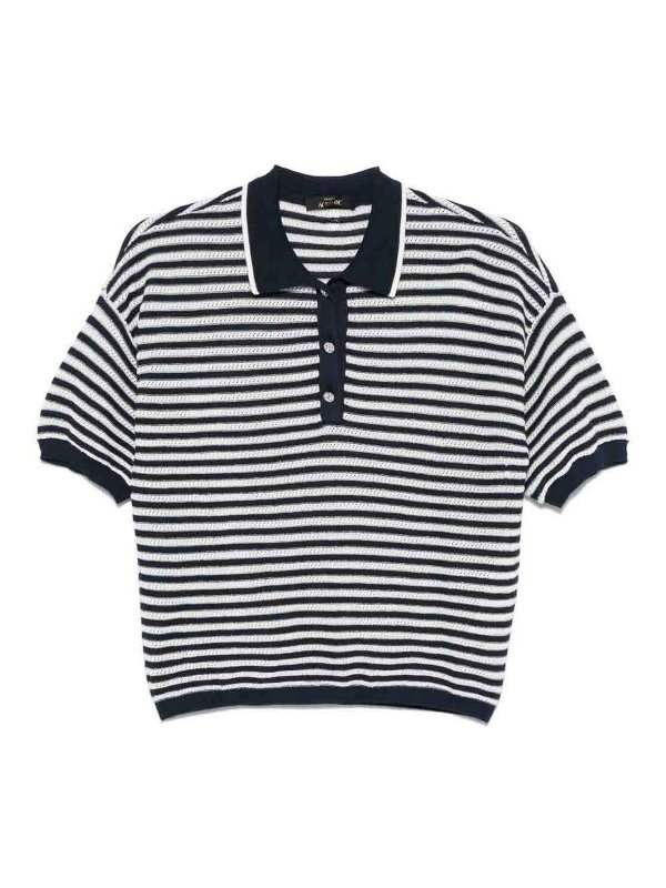 TWINSET: polo shirts - Lurex striped pole