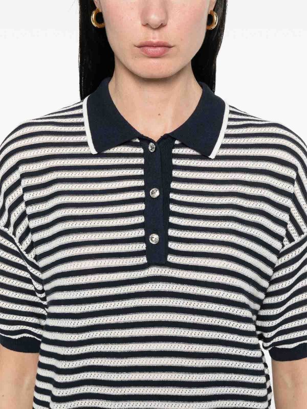 TWINSET: polo shirts online - Lurex striped pole