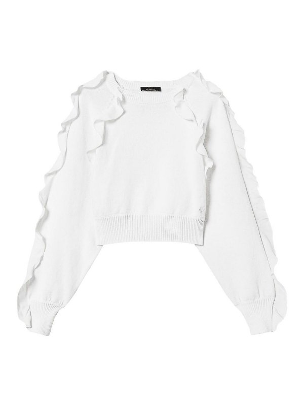 TWINSET: U-Boot-Ausschnitt - U-Boot-Pullover - Weiß