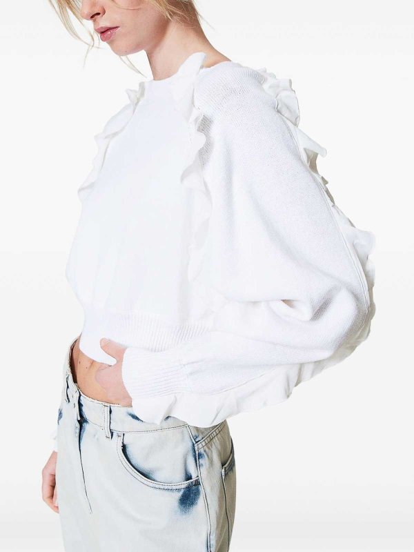 The Best Shops TWINSET: U-Boot-Ausschnitt - U-Boot-Pullover - Weiß