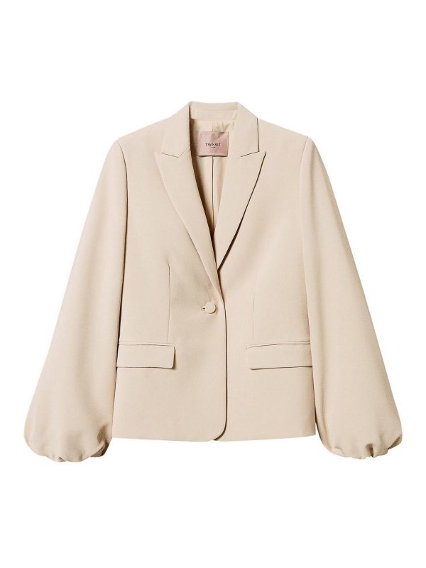 TWINSET: Blazer - Blazer - Beige