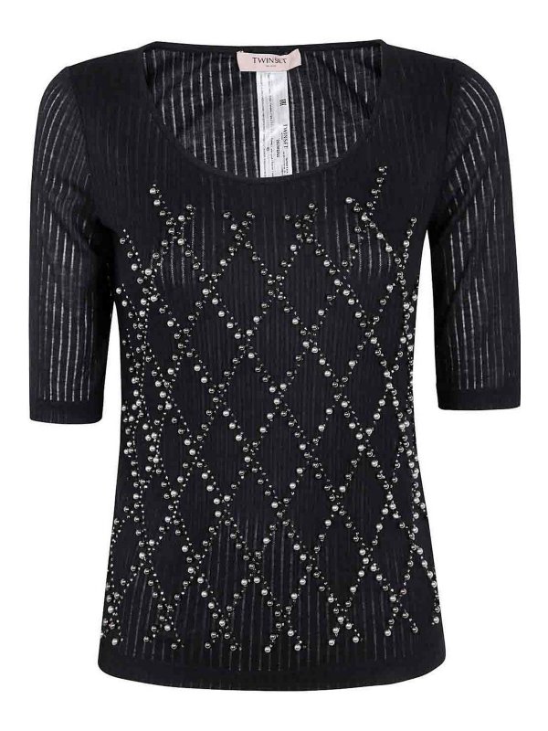 TWINSET: T-shirts - T-Shirt - Noir