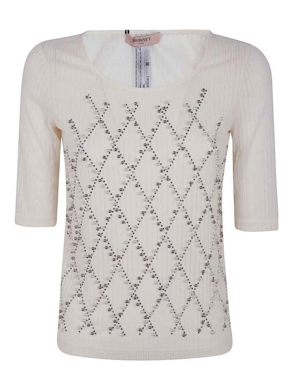 TWINSET: Camisetas - Camiseta - Blanco