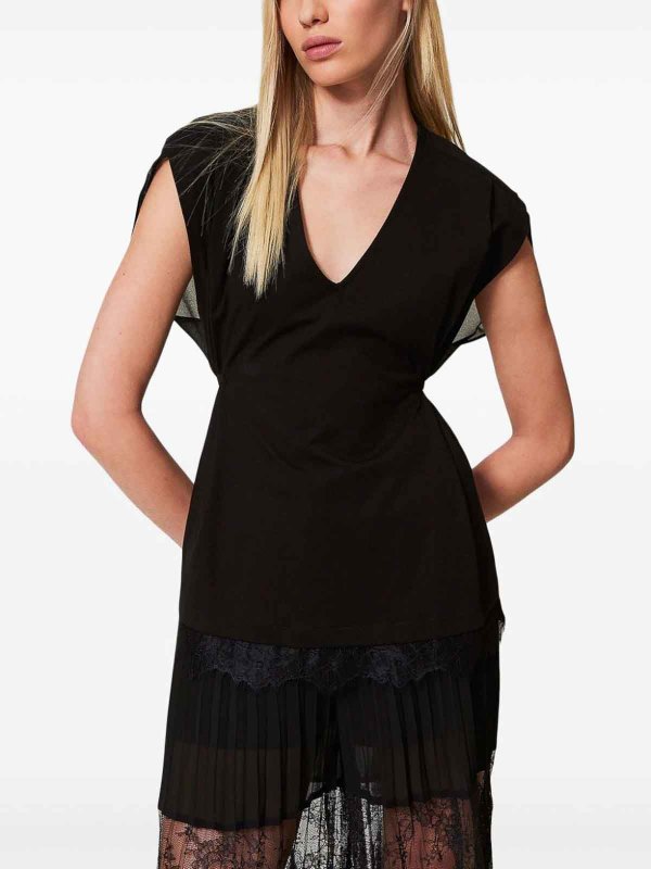 The Best Shops TWINSET: Top e canotte - Top in pizzo plissettato