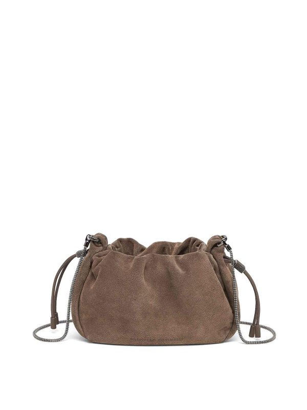 BRUNELLO CUCINELLI: cross body bags - Shoulder bag in suede leather