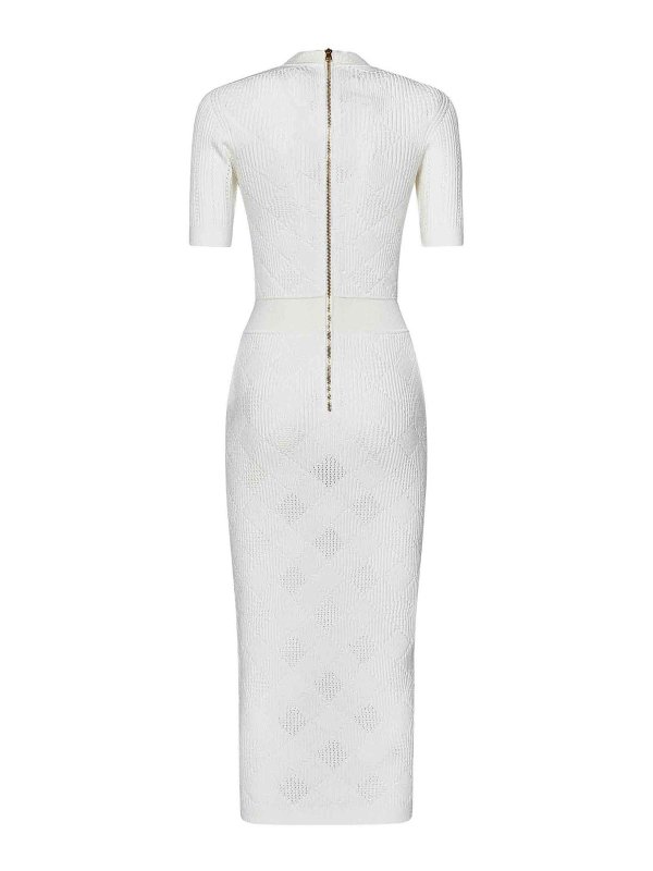 Balmain: Robe longueur genou online - Robe Au Genou - Blanc