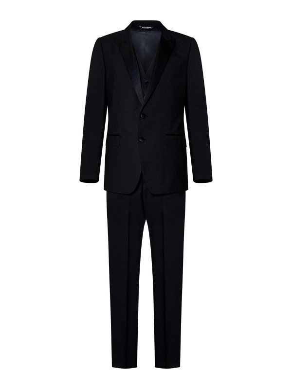DOLCE & GABBANA: formal suits - Virgin Wool And Silk  Tuxedo Tailored Suit