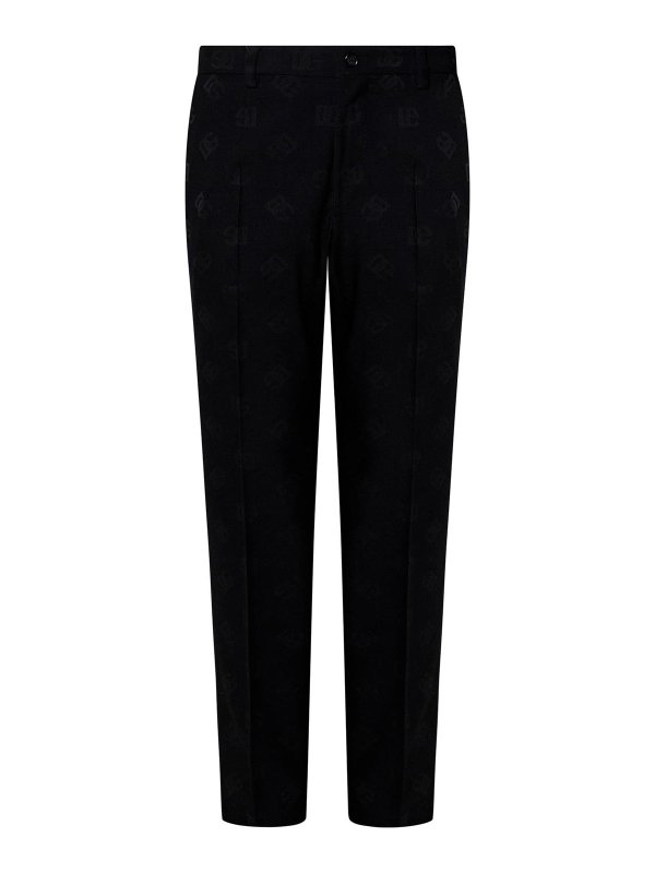 DOLCE & GABBANA: Tailored & Formal trousers - Black Virgin Wool Blend Tailored Trousers