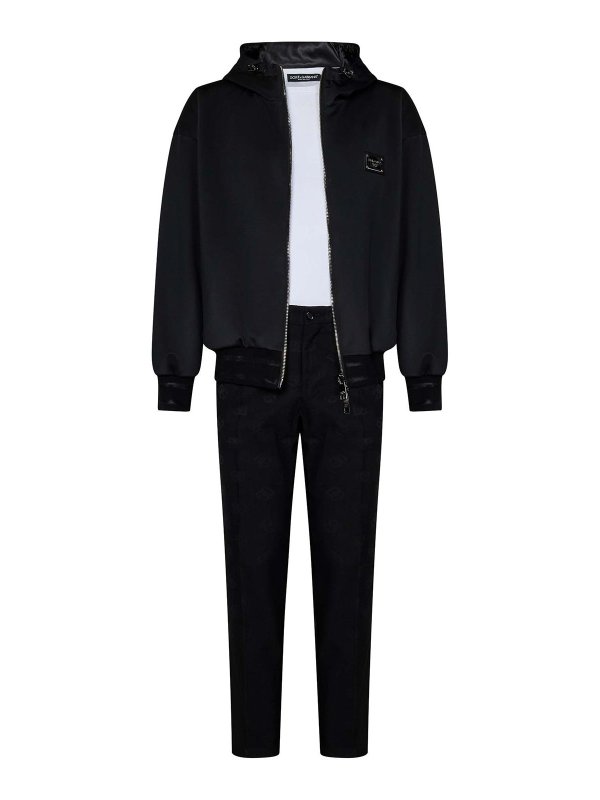 【関税＆送料込み】Dolce & Gabbana Black Virgin Wool Trouse Dolce & Gabbana Black Virgin Wool Blend Tailored Trousers