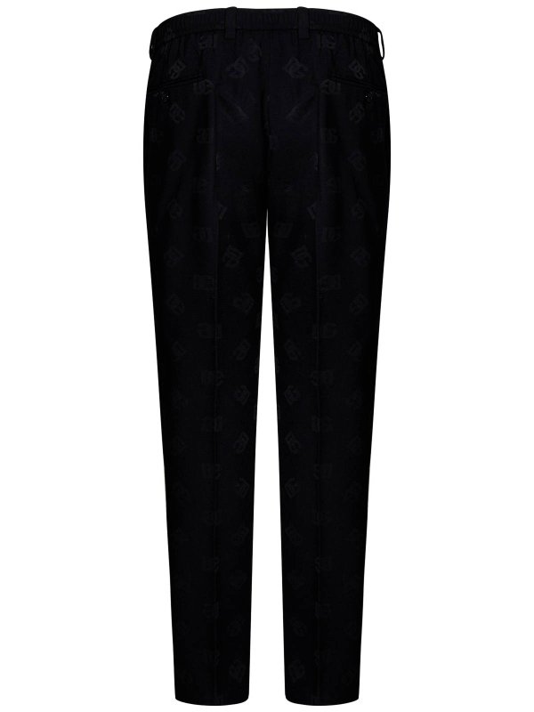 The Best Shops DOLCE & GABBANA: Tailored & Formal trousers - Black Virgin Wool Blend Tailored Trousers