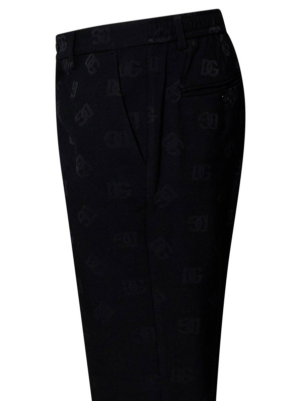 【関税＆送料込み】Dolce & Gabbana Black Virgin Wool Trouse Dolce & Gabbana Black Virgin Wool Blend Tailored Trousers