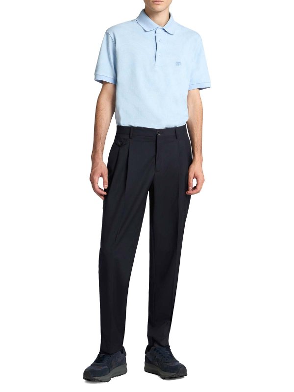 ETRO: polo online - Polo in cotone jacquard azzurro