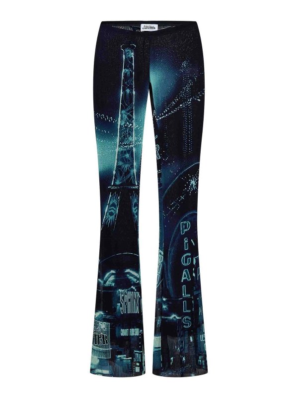 JEAN PAUL GAULTIER: casual trousers - Tulle Flared Trousers