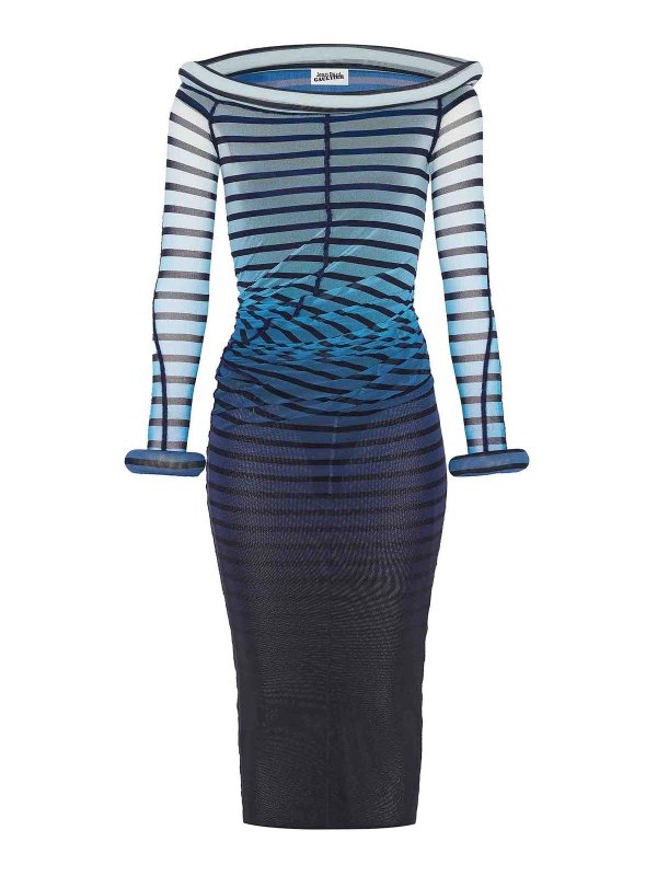 JEAN PAUL GAULTIER: マキシドレス - マキシドレス - ブルー