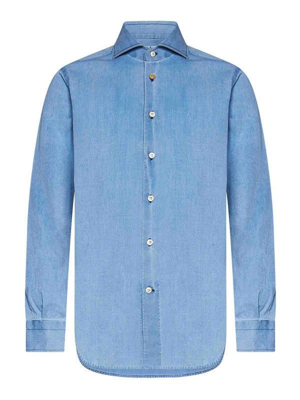 KITON: Camisas - Camisa - Azul