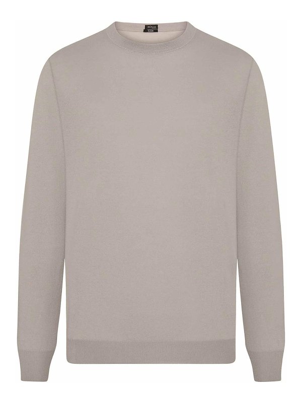 KITON: Strickpullover mit Rundhalsausschnitt - Rundhalspullover - Beige