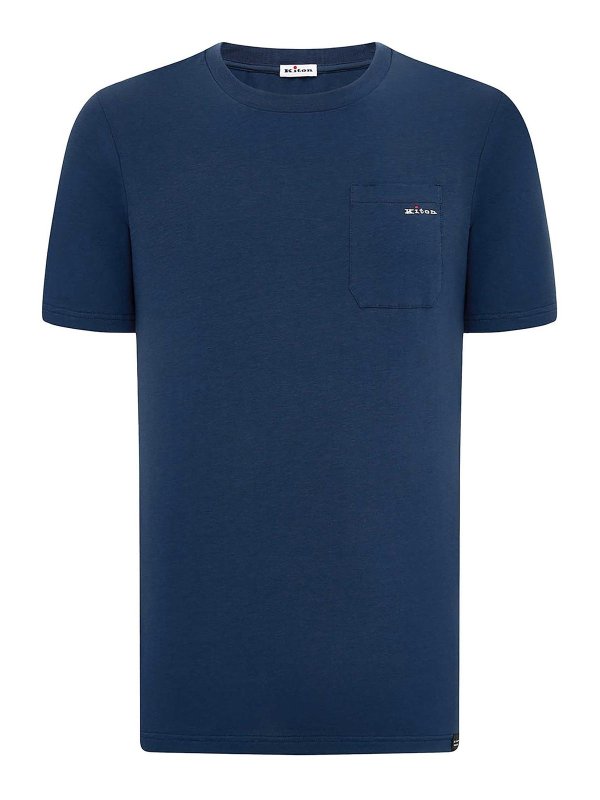 KITON: T-shirts - T-Shirt - Blau