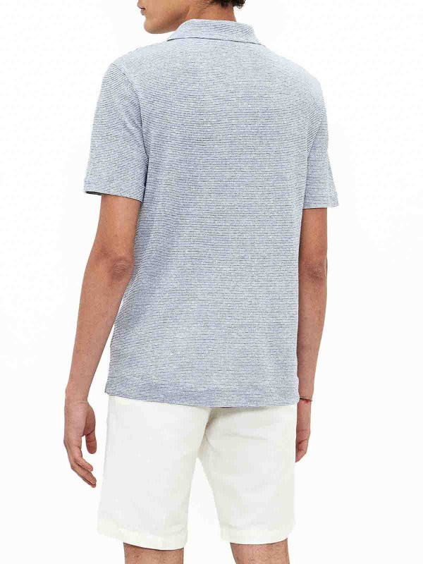 The Best Shops MASSIMO ALBA: polo shirts - Striped Linen  Short-Sleeved Polo Shirt