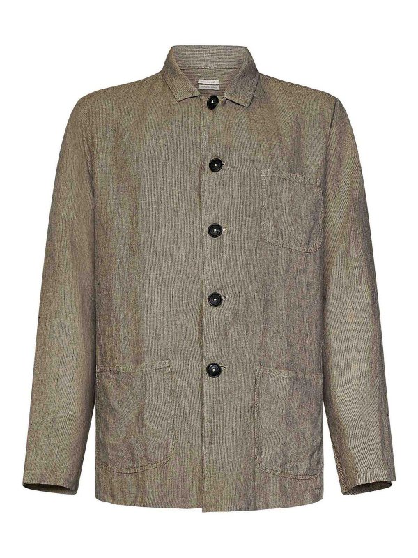 MASSIMO ALBA: casual jackets - Linen Canvas Shirt Jacket