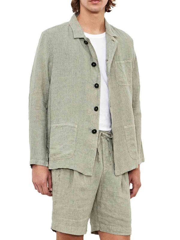 MASSIMO ALBA: casual jackets online - Linen Canvas Shirt Jacket