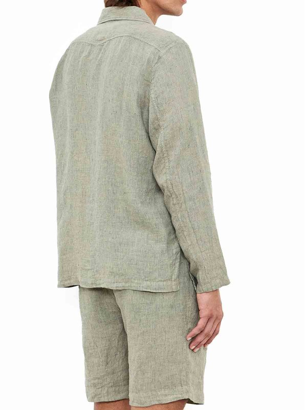 The Best Shops MASSIMO ALBA: casual jackets - Linen Canvas Shirt Jacket