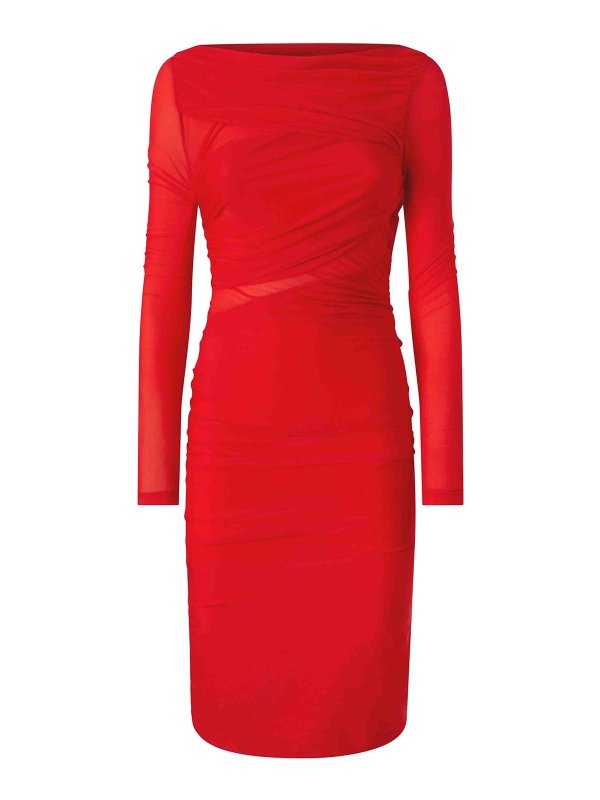 Pinko: Knielange Kleider - Knielanges Kleid - Rot