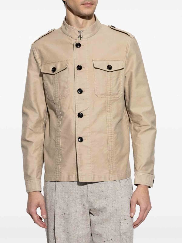 TOM FORD: casual jackets online - Lightweight Sand-Coloured Cotton Jacket