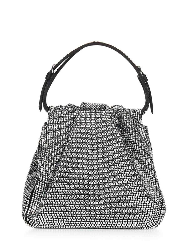Amina Muaddi Vittoria Full Crystal Black Handbag