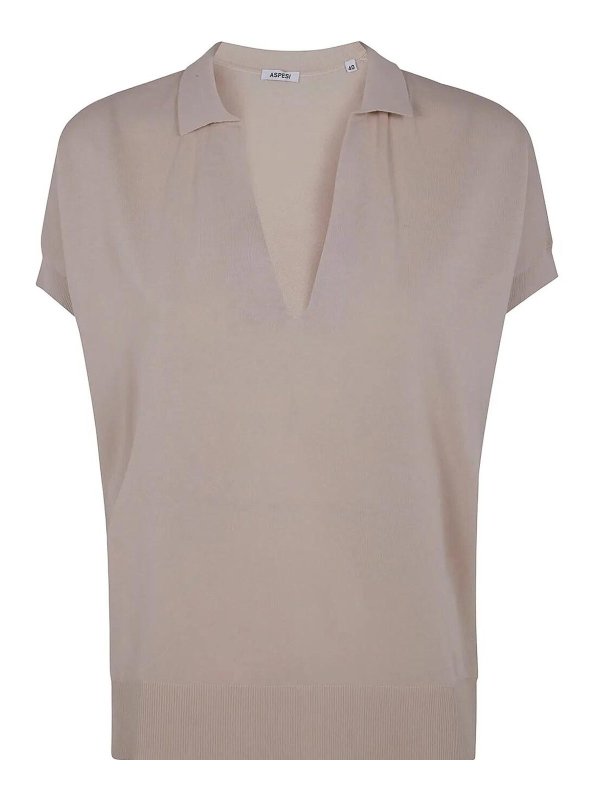 ASPESI: Tops & Débardeurs - Top - Beige Clair