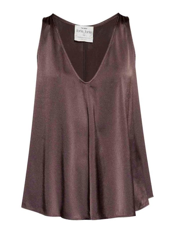 FORTE FORTE: Tops y camisetas sin mangas - Top - Plata