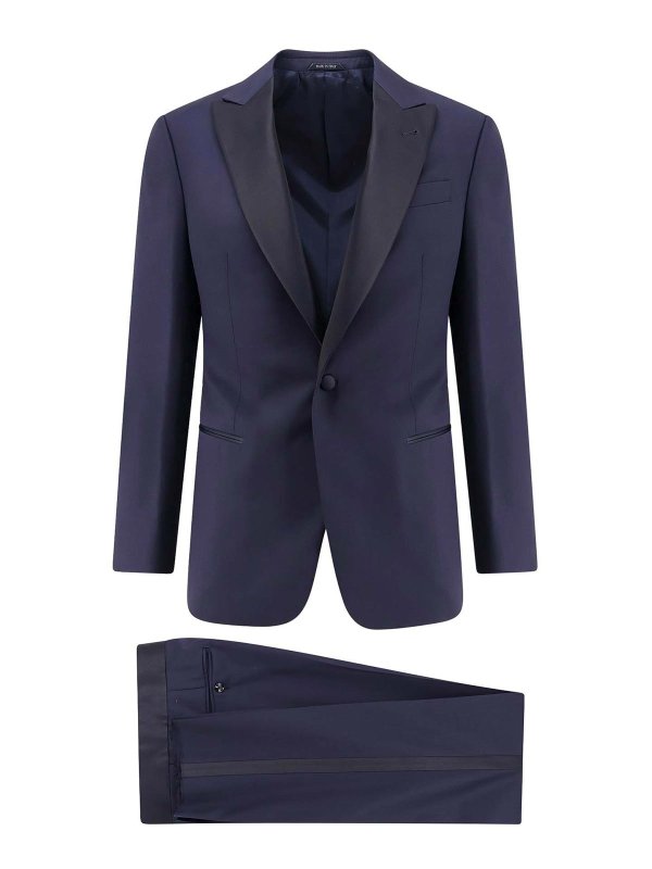 GIORGIO ARMANI: casual trousers - Virgin wool smoking with satin profiles