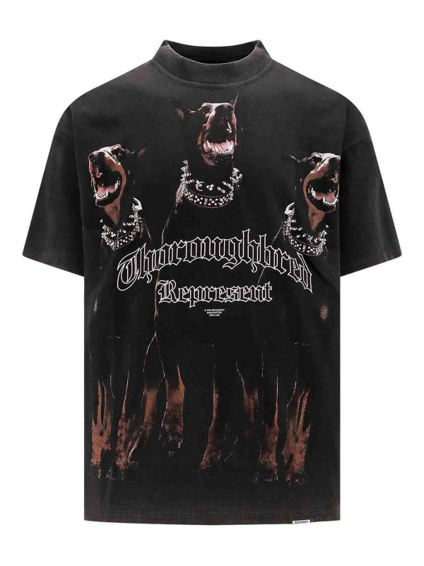 REPRESENT: t-shirts - Cotton t-shirt with thoroughbred print