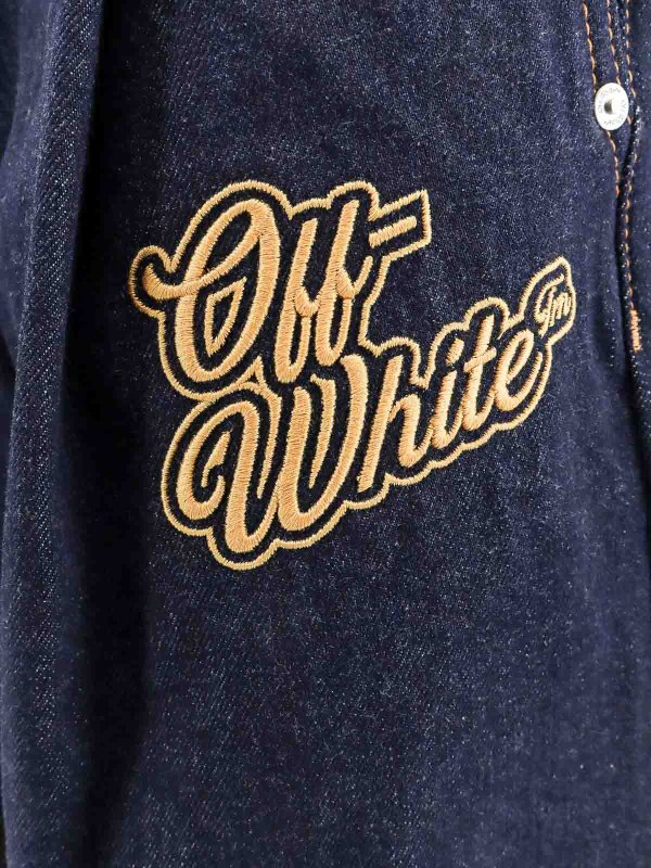 The Best Shops OFF-WHITE: Trousers Shorts - Denim bermuda shorts with 