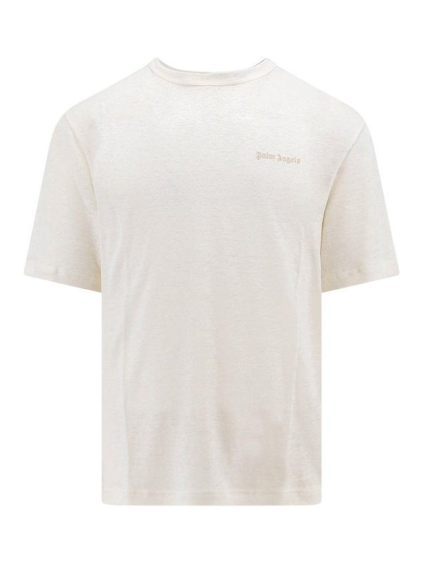 【関税込み】PALM ANGELS SHIRT IN LINEN Palm Angels PA Monogram-print Linen Shirt | Black | FARFETCH